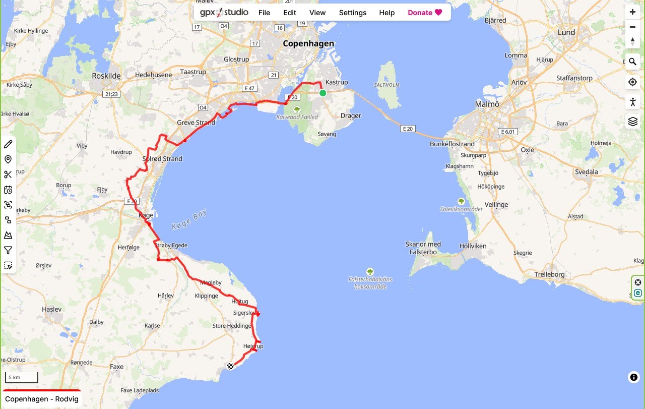 Kodaň - Rodvig, 99 km