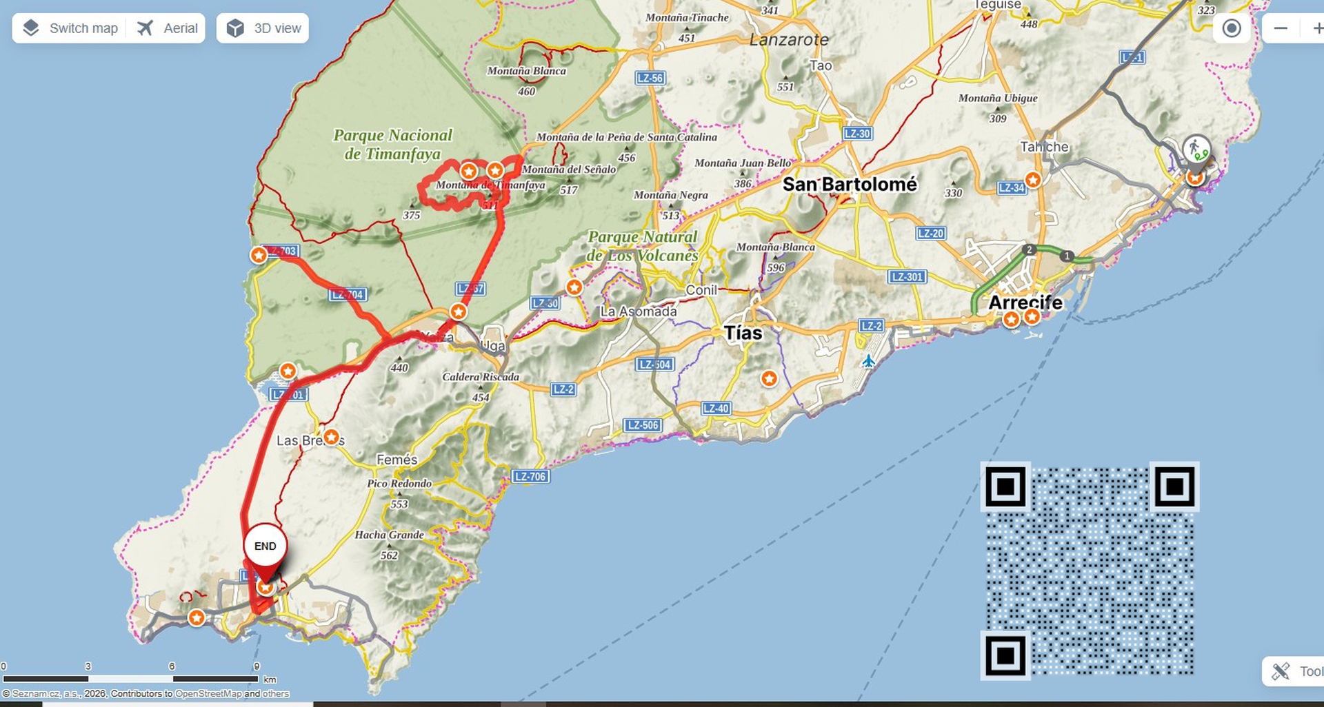 3. deň: národný park Timanfaya a El Golfo - 66 km