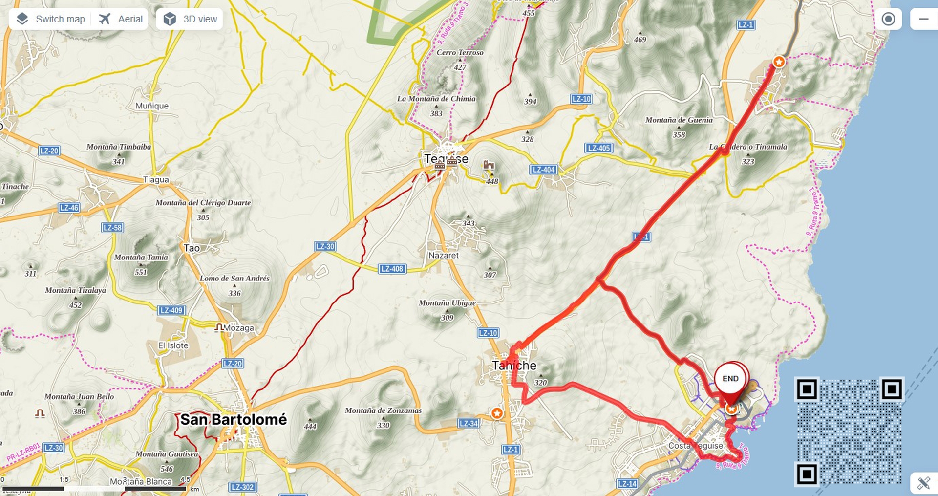 5. deň: Z Costa Teguise do kaktusovej záhrady Jardín de Cactus - 35 km