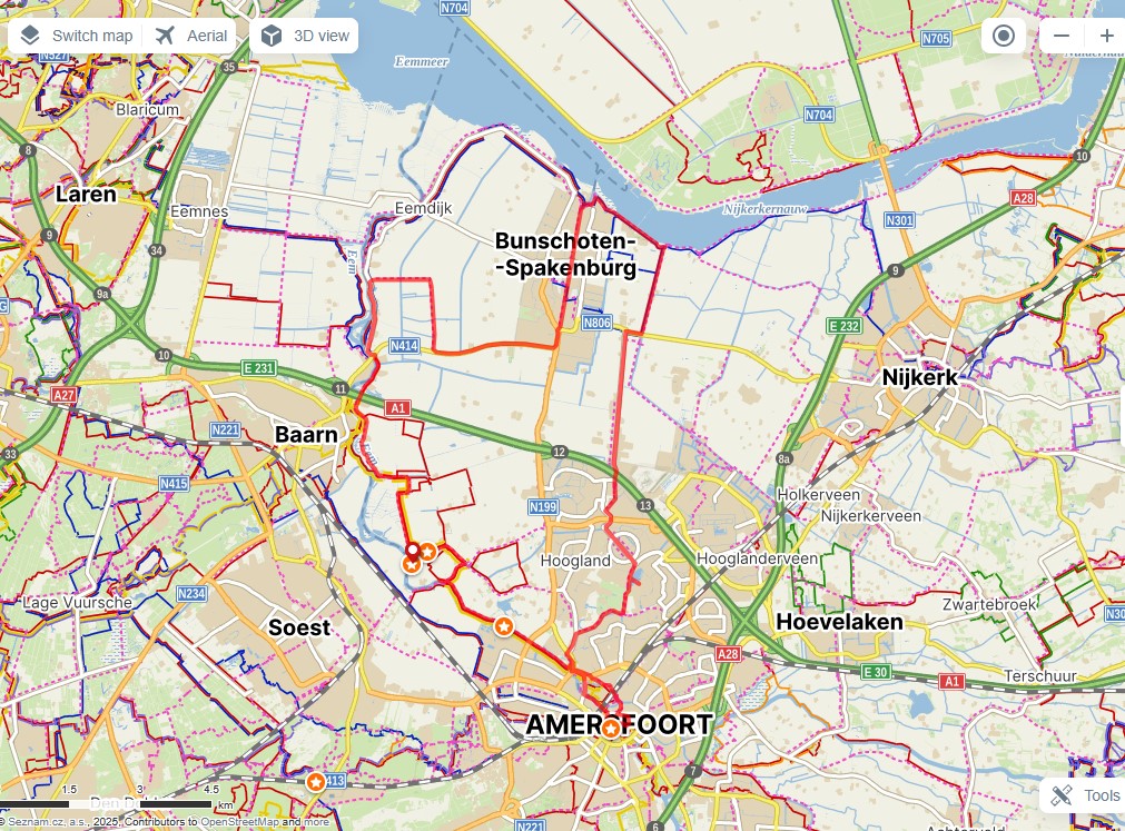 Hoogland-Spakenburg-Amersfoort-Hoogland - 42 km