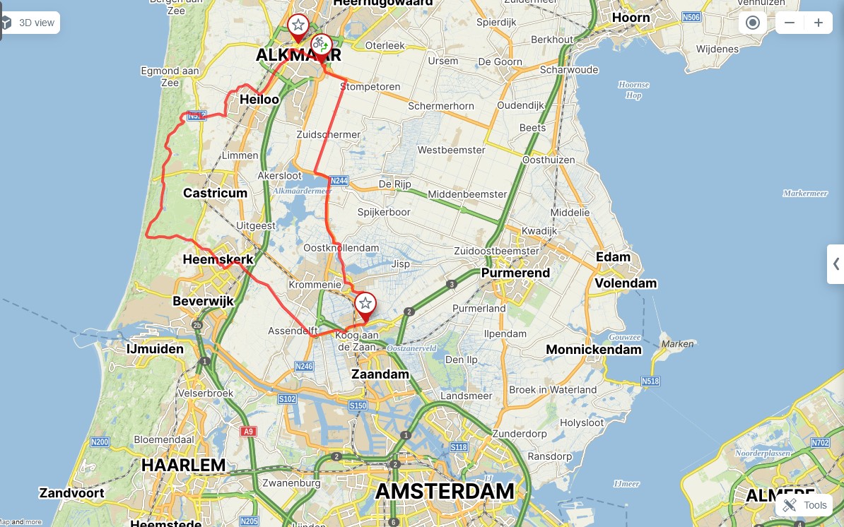 Syrové trhy v Alkmaar a 76 km okruh cez Zaanse Schans a k Severnému moru.